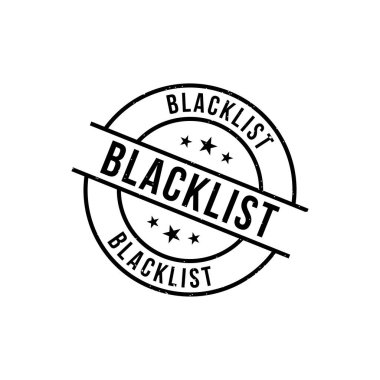 Blacklist Stamp, Blacklist Grunge Round Sign clipart