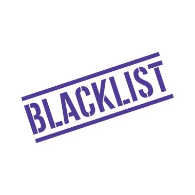 Blacklist Stamp, Blacklist Grunge Square Sign clipart