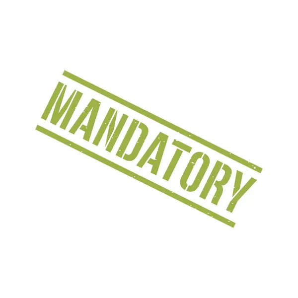 Mandatory Stamp Mandatory Grunge Square Sign — Stock Vector