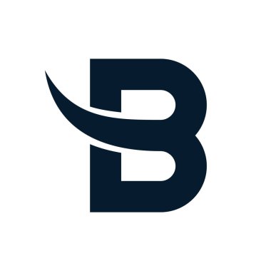 B Harfi Simge Vektör Logo Şablonu Çizim Tasarımı