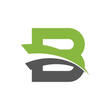 B Harfi Simge Vektör Logo Şablonu Çizim Tasarımı