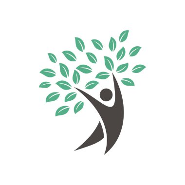 İnsan Şablonu Logo Şablonu Çizim Tasarımı. Vektör EPS 10.
