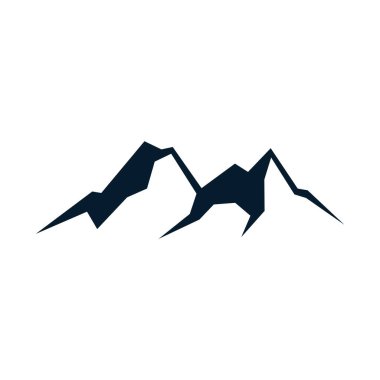 Dağ, Volkan, Zirve, Tepe Simgesi Simge Şablonu Çizim Tasarımı. Vektör EPS 10.