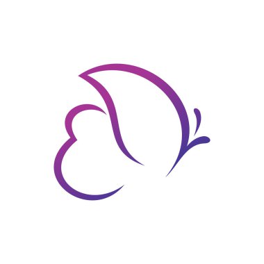 Güzellik Kelebeği Vektör Logo Şablonu Çizim Tasarımı EPS 10.