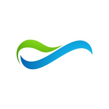 Blue Water Swoosh Logo Şablon Çizim Tasarımı. Vektör EPS 10.