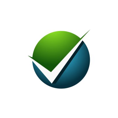 İşaretle ve Küre Simgesi Vektör Logo Şablonunu Kontrol Et