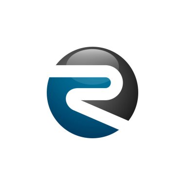 Harf R Başlangıç Çemberi Vektör Logo Şablonu Çizim Tasarımı
