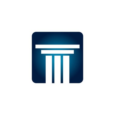 Temel Hukuk, Avukat, Hukuk Bürosu Vektör Logo Şablonu Çizim Tasarımı. Vektör EPS 10.