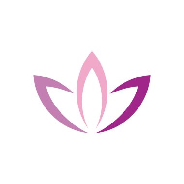 Lotus veya Lily Çiçeği Dekoratif Logo Şablonu Çizim Tasarımı. Vektör EPS 10.