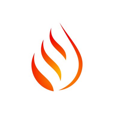 Ateş Ateş Simgesi Vektör Şablonu