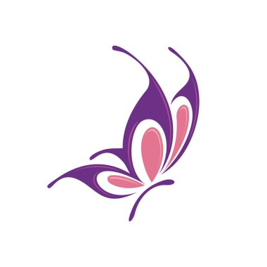Kelebek simge vektör Logo şablonu