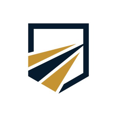 Finans veya Sigorta Simgesi Vektör Logo Şablonu için Soyut Swoosh