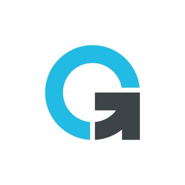G Harfi ve Ok Simgesi Vektör Logo Şablonu