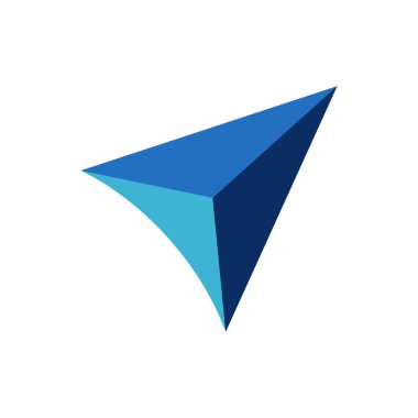 Ok ya da Uçak Uçağı Simgesi Logo Şablonu 'nun 3B şekli