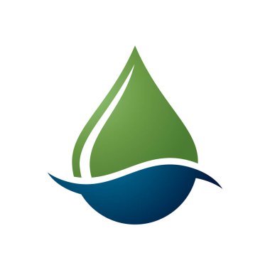 Doğal Düşen Su Simgesi Logo Şablonu