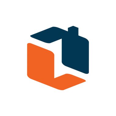 Kare Şekil Bina Simge Vektör Logo Şablonu