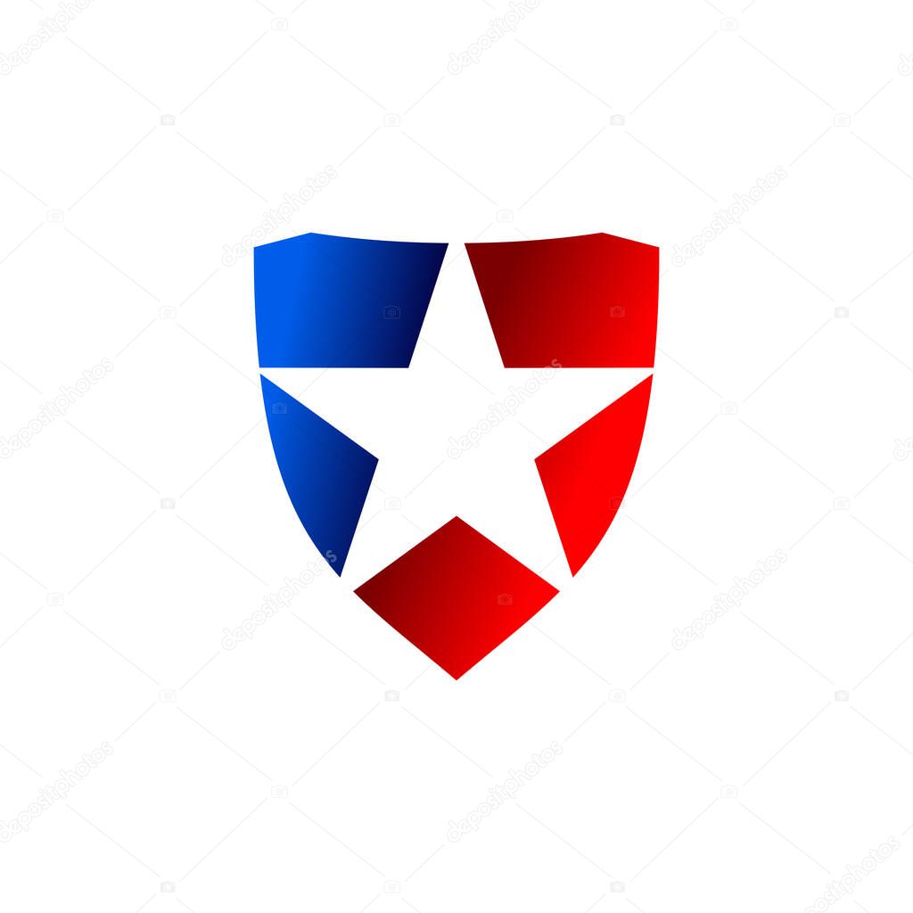 Lone Star Shield Logo Template Illustration Design. Vector EPS 10.