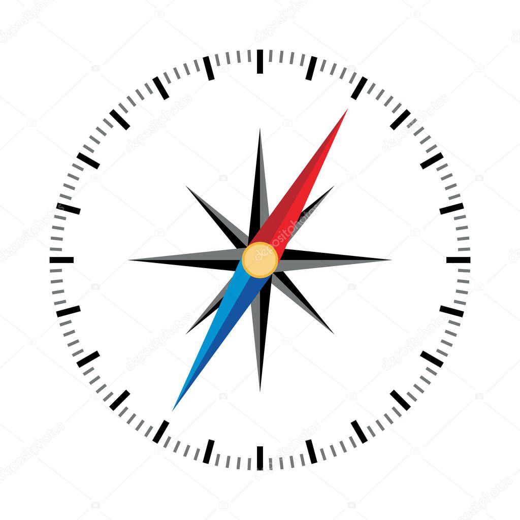 Compass Rose Icon Vector Logo Template Illustration Design
