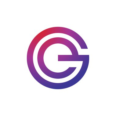Çember Harf E G veya G E Simge Vektör Logo Şablonu