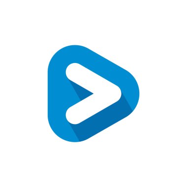 Çember Simge Vektör Logo Şablonu İllüstrasyonunda Düğme Oynat