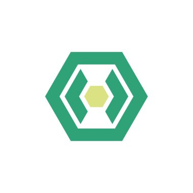 Soyut Altıgen Şekil Vektör Logo Şablonu Çizim Tasarımı