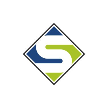 S Harfi Logo Şablonu Çizim Tasarımı