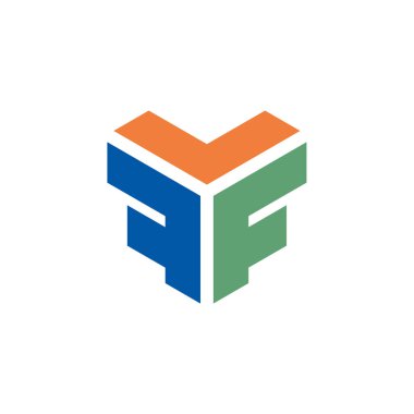 F harfi F vektörü logo şablon çizimi tasarımı