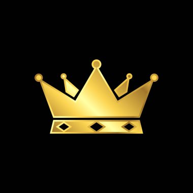 Altın Crown Vektör Logo Şablonu Çizim Tasarımı