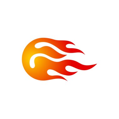 Ateş Alevi Simgesi Vektör Logo Şablonu