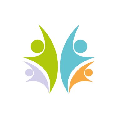 İnsan Şekli Logo Şablonu Çizim Tasarımı