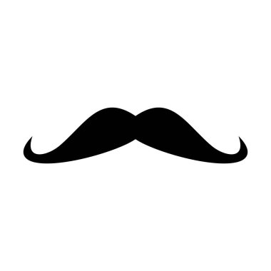 Bıyık Simgesi Vektör Logo Şablonu Çizim Tasarımı