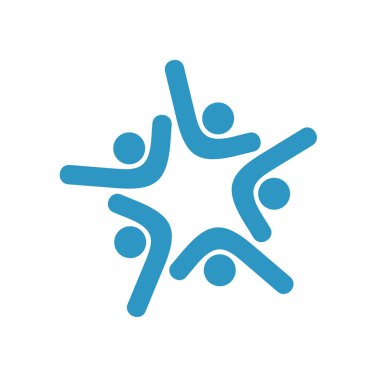 İnsan Şekli Logo Şablonu Çizim Tasarımı