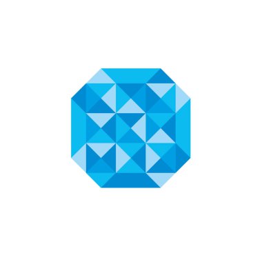 Diamond Gemstone Vektör Logo Şablonu Çizim Tasarımı