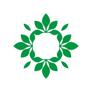 Soyut Süslü Çiçek Logosu Çizim Tasarımı