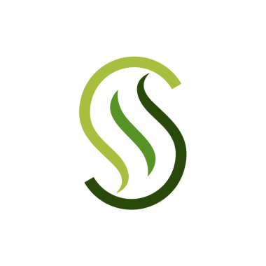 S Swoosh Simgesi Vektör Logo Şablonu