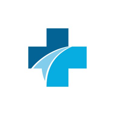 Sağlık Hizmetleri Çapraz Logo Şablonu Çizim Tasarımı