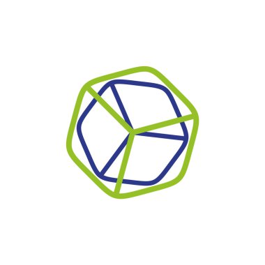 Altıgen Kutu Satırı Sanat Simgesi Vektör Logo Şablonu Çizim Tasarımı