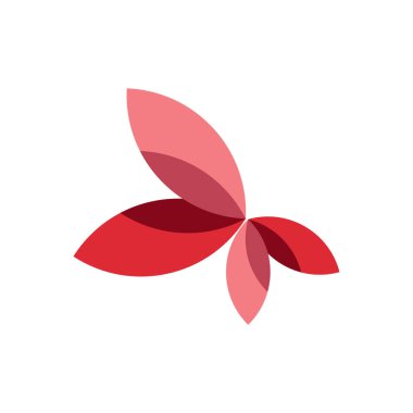 Kelebeğin Kırmızı Kanadı Logo Şablon Çizim Tasarımı