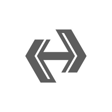 H Harfi Simgesi Vektör Logo Şablonu