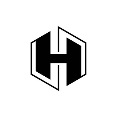 H Harfi Simgesi Vektör Logo Şablonu