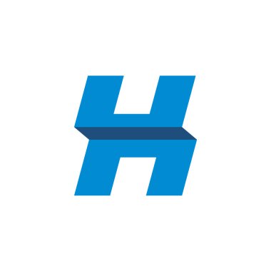 H Harfi Simgesi Vektör Logo Şablonu