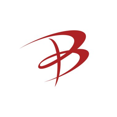 El Çizimi Swoosh Harf B İlk Logo Şablonu