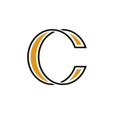 C Harfi İlk Vektör Logo Şablonu