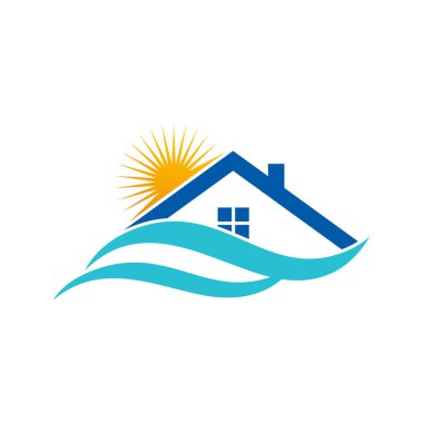 Real Estate and Beach Logo Template clipart