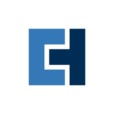 C H Kare Logo Şablonu Çizim Tasarımı.