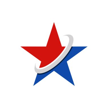 Yıldız Vatansever Logo Vektör Şablonu Çizim Tasarımı