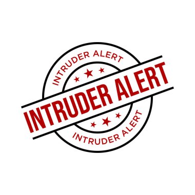 Intruder Alert Rubber Stamp Vector Template clipart