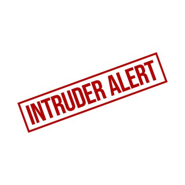 Intruder Alert Rubber Stamp Vector Template clipart