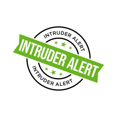 Intruder Alert Rubber Stamp Vector Template clipart