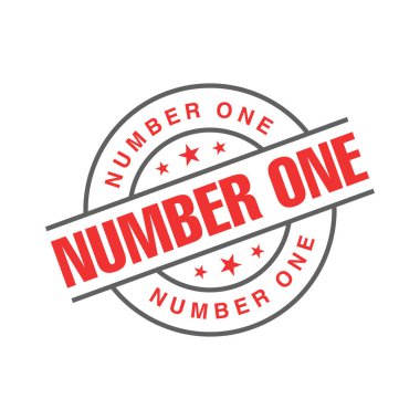 1 Numaralı Harf Lastik Damga Vektör Şablonu